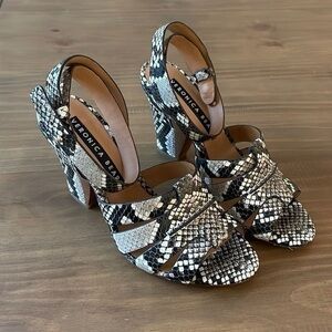 Veronica Beard Snakeskin Sandals